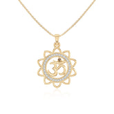 natural citrine om symbol necklaces in yellow gold vermeil